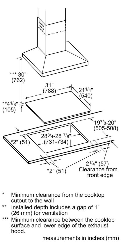 Bosch NIT5060UC 500 Series, Induction hob, 30'', surface mount without frame