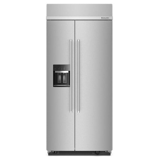 Kitchenaid KBSD706MPS 20.8 Cu. Ft. 36" Built-In Side-by-Side Refrigerator with Ice and Water Dispenser