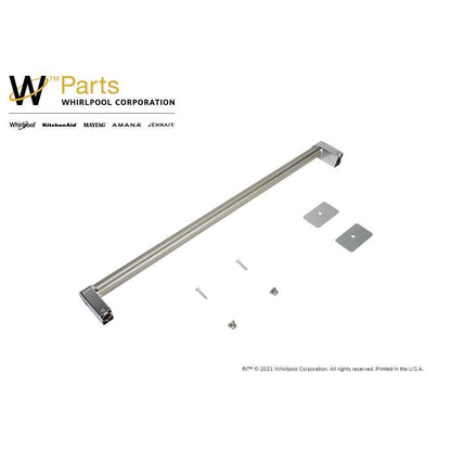 Maytag W11247090 KitchenAid Refrigerator Handle Kit with Two Red Medallions for Panel-Ready Undercounter Models and Wine Cellars - Stainless Steel