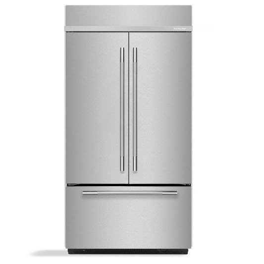 Kitchenaid KBFN542SPS 24.2 Cu. Ft. 42" Built-In French Door Bottom Mount Refrigerator with Platinum Interior