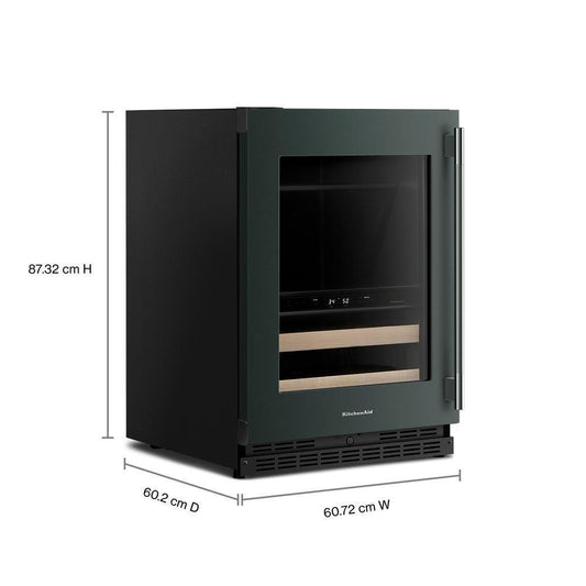 Kitchenaid KUBL524SJP 24" Beverage Center with Glass Door and Wood-Front Racks