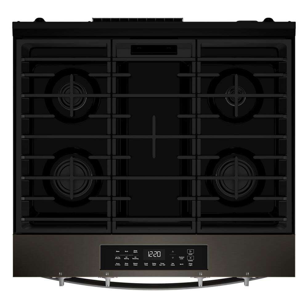 Whirlpool WSGS4530TV 30-inch Gas Smart Range with Air Cooking Technology and Steam Clean