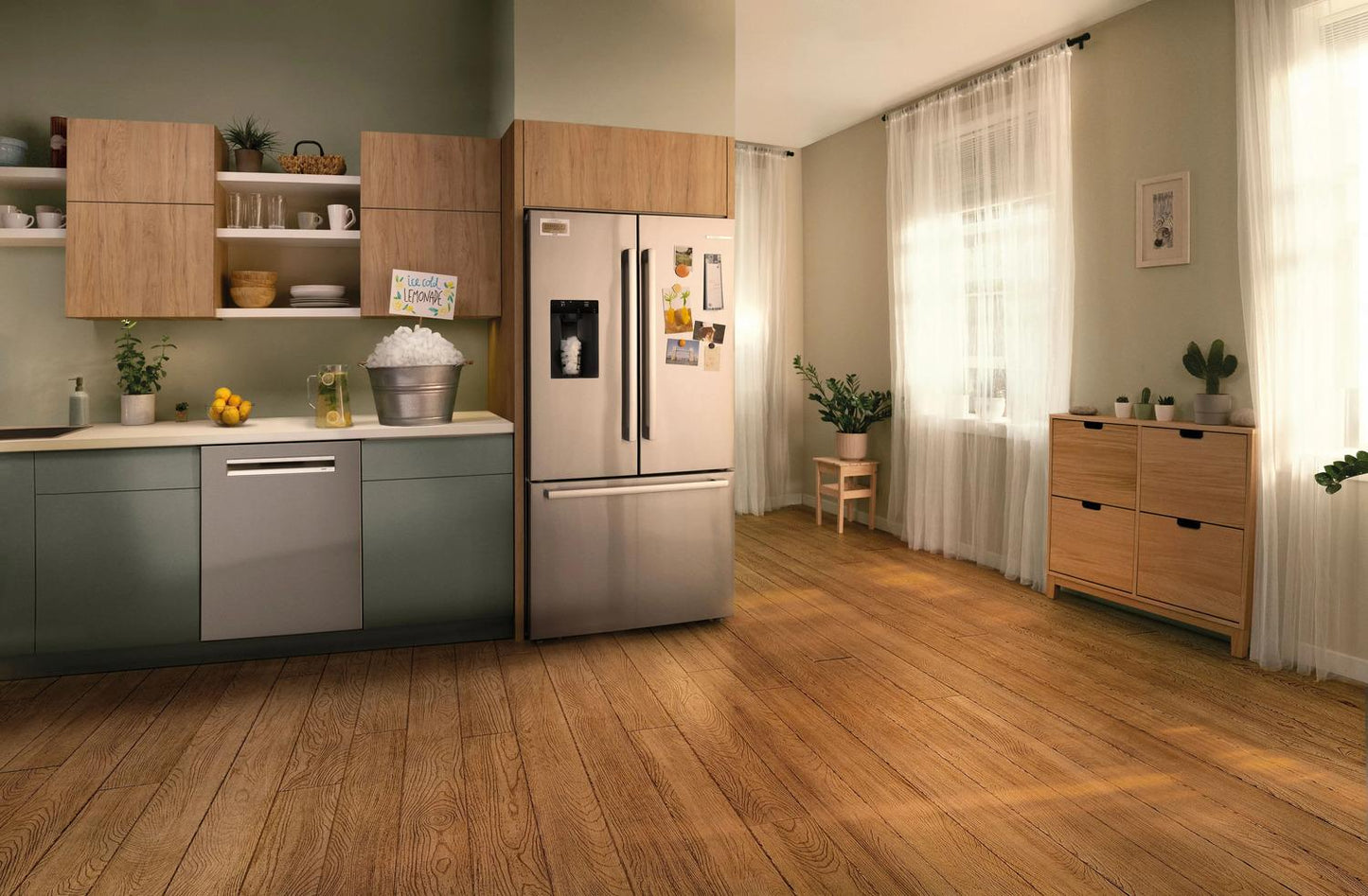 Bosch B36FD52SNS 500 Series, French Door Bottom freezer, multi door, 36'', Brushed steel (with anti-fingerprint), Total No Frost