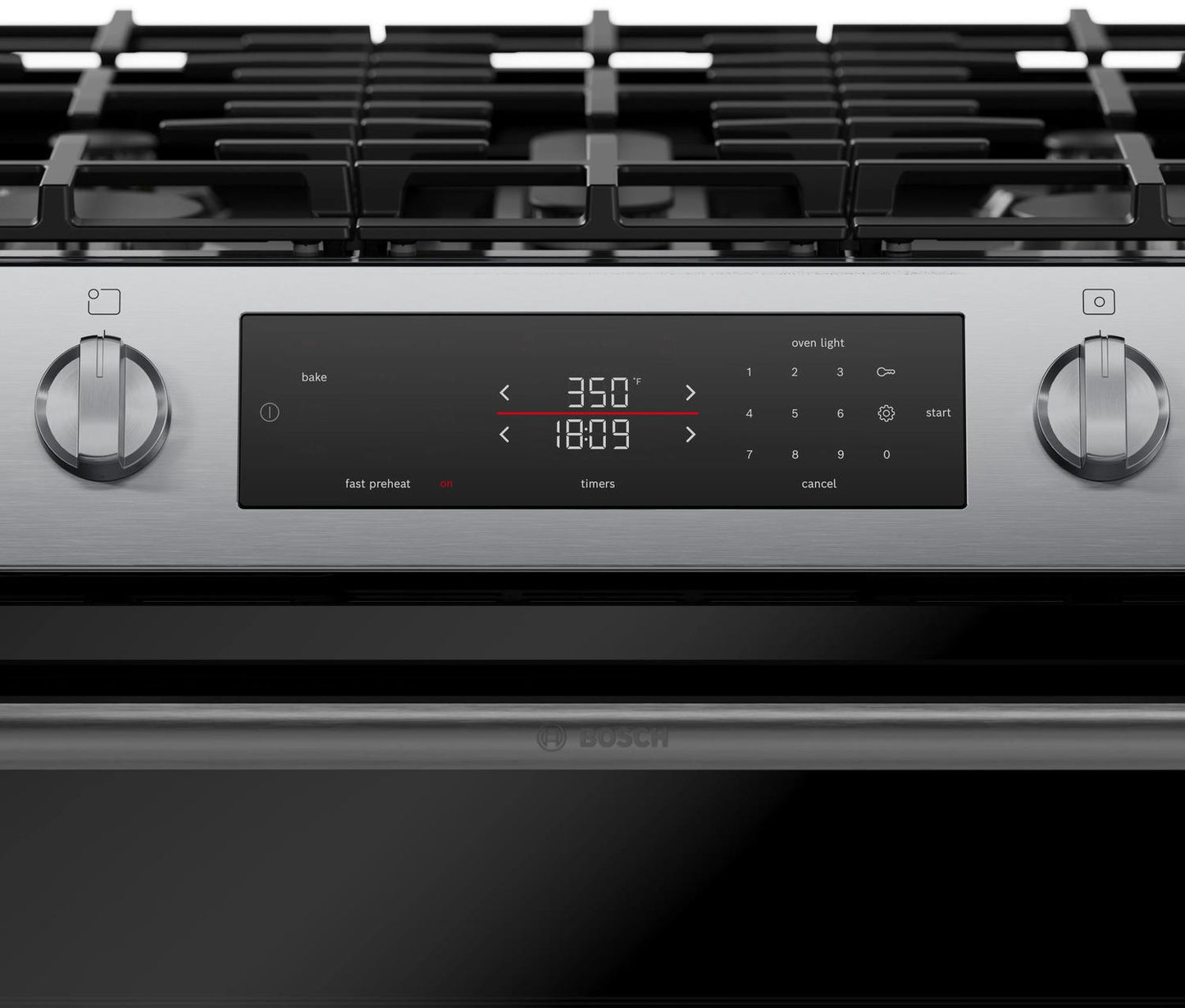 Bosch HGF1050MUC 100 Series, Freestanding gas cooker, Stainless steel