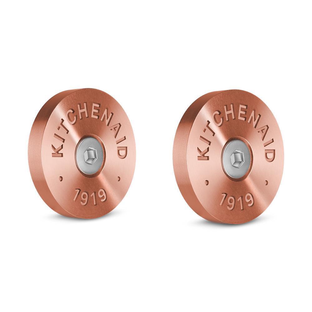 W11368841CF KitchenAid Commercial-Style Range Handle Medallion Kit - Copper (Includes Two Medallions, Screws, and One 1/8-IN Hex Wrench)