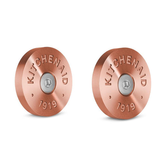 W11368841CF KitchenAid Commercial-Style Range Handle Medallion Kit - Copper (Includes Two Medallions, Screws, and One 1/8-IN Hex Wrench)