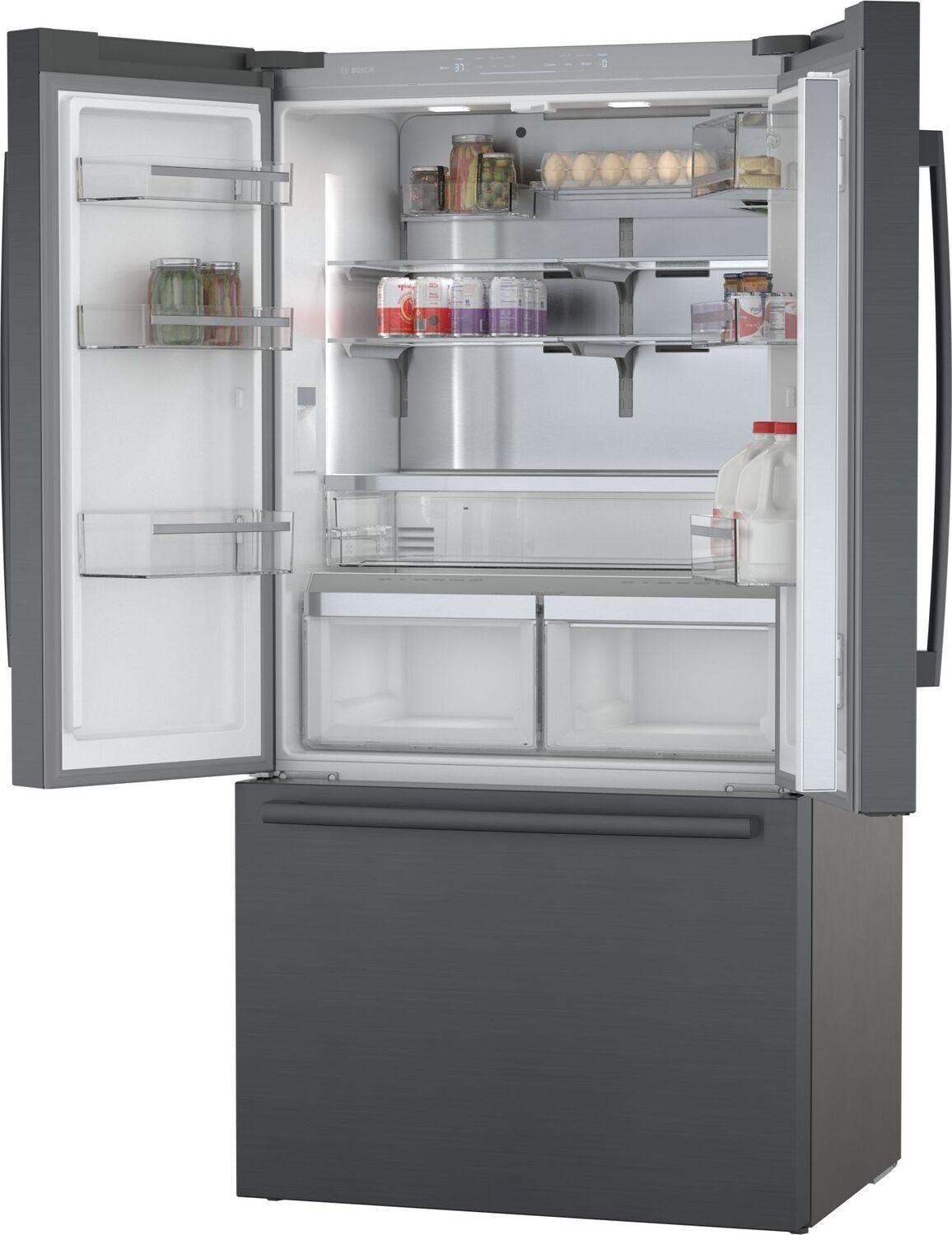 Bosch B36CT80SNB 800 Series, French Door Bottom freezer, multi door, 36'', Black inox-antifingerprint