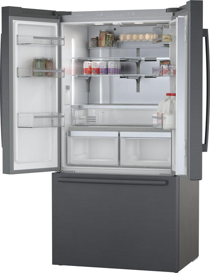 Bosch B36CT80SNB 800 Series, French Door Bottom freezer, multi door, 36'', Black inox-antifingerprint