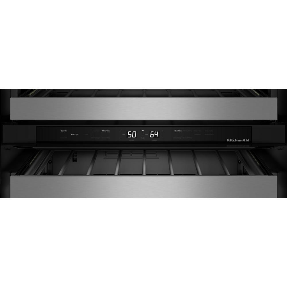 Kitchenaid KUWL324SSB 24" Undercounter Wine Cellar with Full-Extension Metal-Front Racks