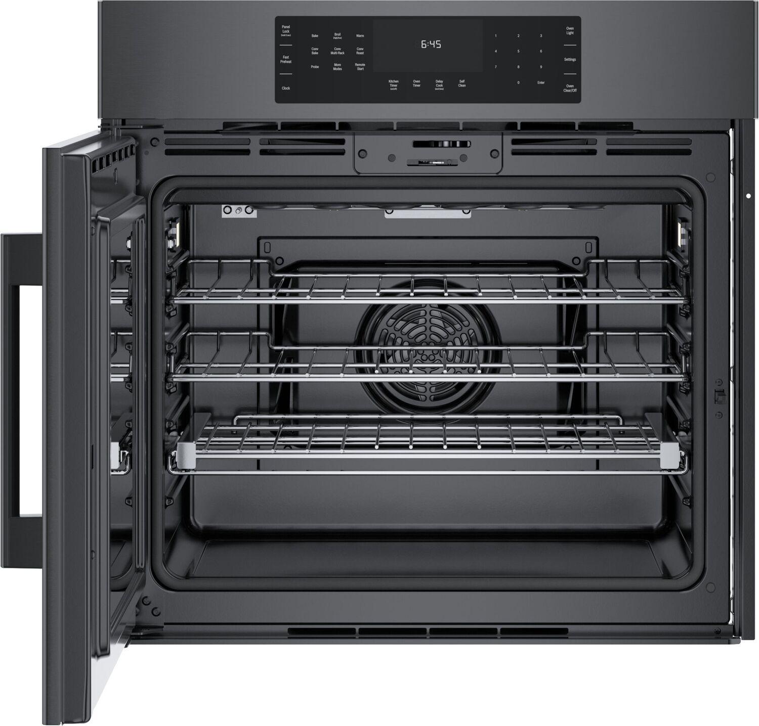 Bosch HBL8444LUC 800 Series Single Wall Oven 30" Left SideOpening Door, Black Stainless Steel