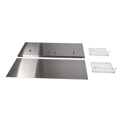 Kitchenaid W10285449 48" Range Hood Backguard Kit with Dual Position Shelf, Stainless Steel, fits JXW9048WP, Size: 20" H