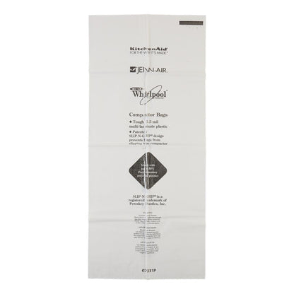 Maytag W10165293RB Heavy-Duty Plastic Compactor Bags (60-Pack) - White with Odor Remover for 18-IN Compactor Models