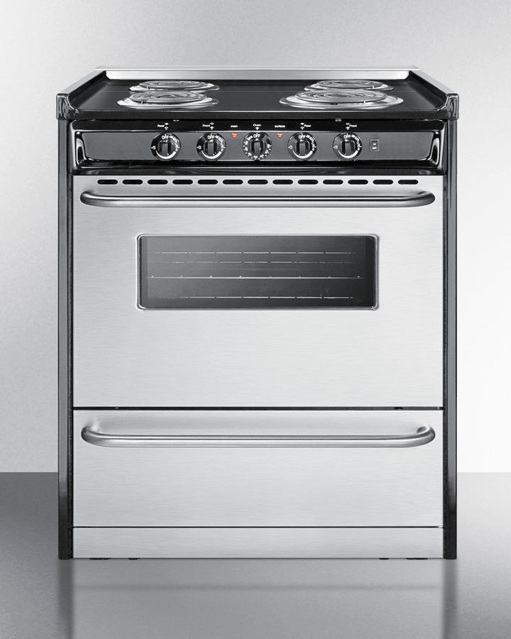 Summit TEM210BRWY 30" Wide Electric Coil Range
