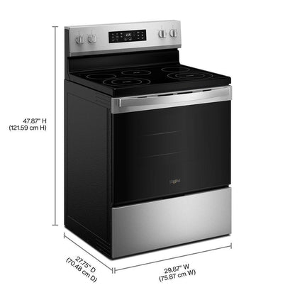 Whirlpool WFES4530SZ 30-inch Electric Range with Air Cooking Technology and Steam Clean