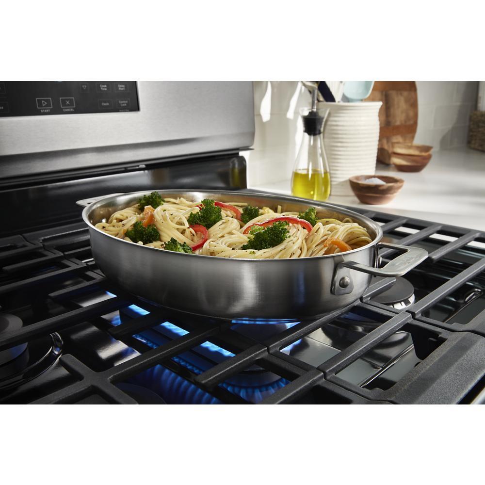 Whirlpool WFGS4530SB 30-inch Gas Range with Air Cooking Technology and Steam Clean