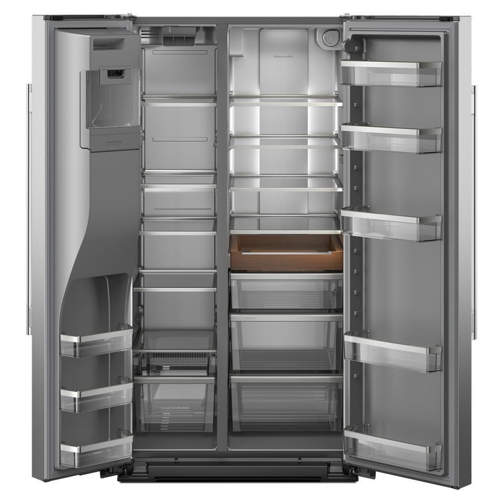 Kitchenaid KRSC536RPS 20.8 Cu. Ft. Counter-Depth Side-by-Side Refrigerator with Exterior Ice and Water Dispenser in PrintShield™ Finish