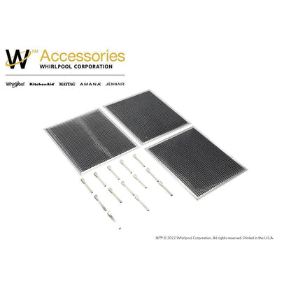 Maytag W10412939 Range Hood Charcoal Replacement Filter Kit for Models IH6302YS, IHW6302YB, IHW7302YS (Includes 3 Filters and 12 Clips)
