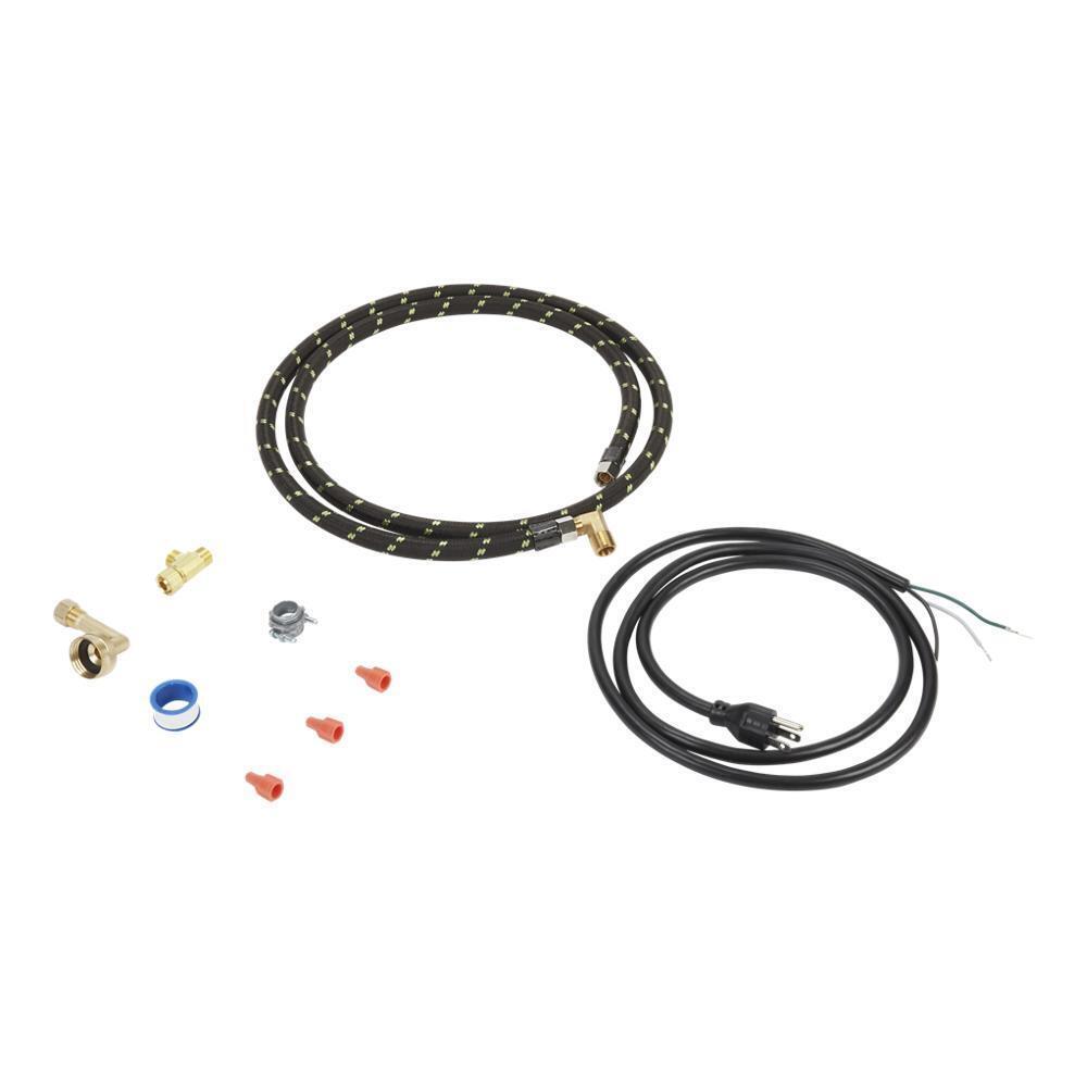 Maytag 8212488RC Dishwasher Water Line Installation Kit with 6' braided hose, 3/8" compression fitting, washers, and 5' 3-prong cord