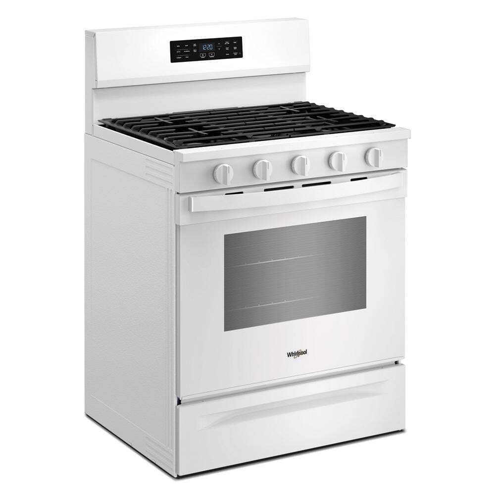 Whirlpool WFGS5730SW 30-inch Gas Range with Air Cooking Technology and EZ-2-Lift™ Hinged Grates