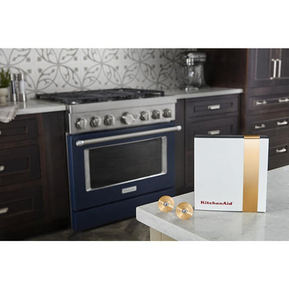 Maytag W11368841NE KitchenAid Commercial-Style Range Handle Medallion Kit - Gold (Includes Two Medallions, Screws, and One 1/8-IN Hex Wrench)
