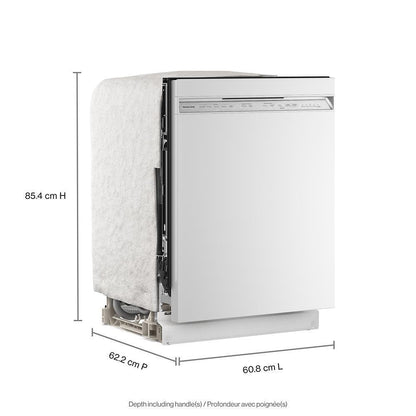 Kitchenaid KDFS224SWH Third Level Utensil Rack Dishwasher with 30+ Total Wash Jets, 47 dBA
