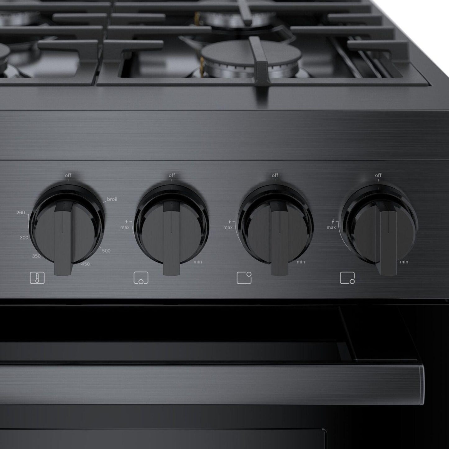 Bosch HGS8645UC 800 Series, Gas freestanding range, 36'', Black stainless steel