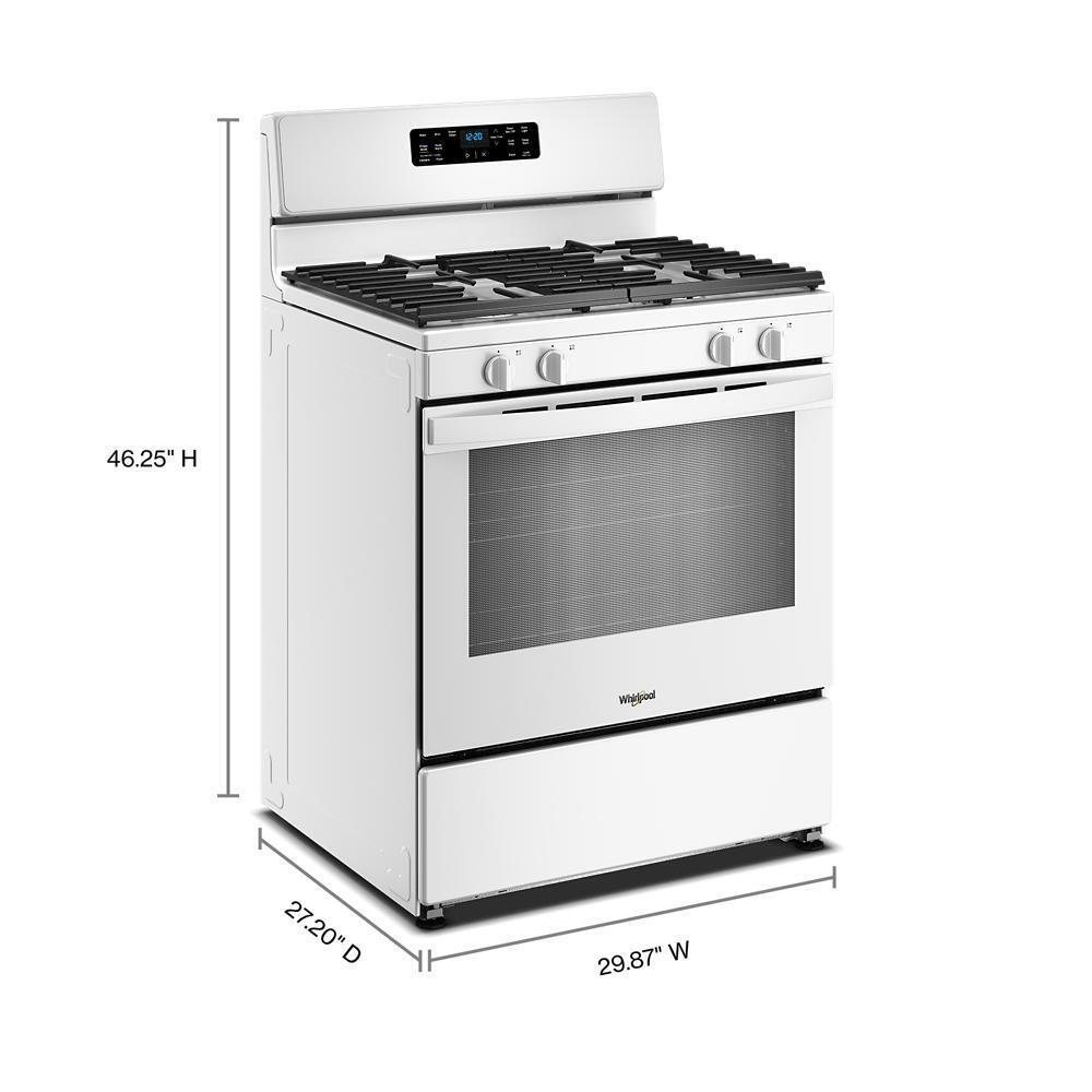 Whirlpool WFGS3030RW 30-inch Gas Range with Crispy Mode and Dishwasher Safe Grates