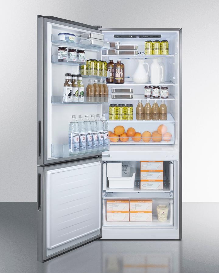 Summit FFBF279SSXIMLHD 28" Wide Bottom Freezer Refrigerator