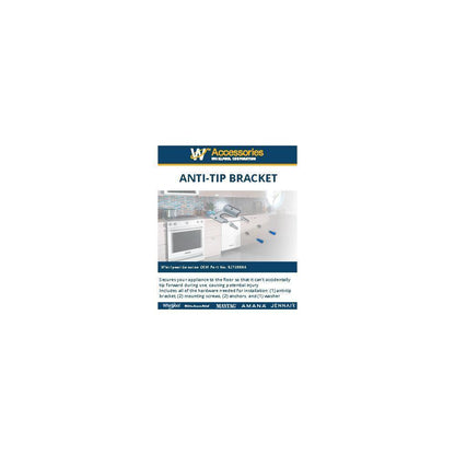 Whirlpool 8273888A Range Anti-Tip Kit with (1) anti-tip bracket, (2) mounting screws, (2) anchors, and (1) washer