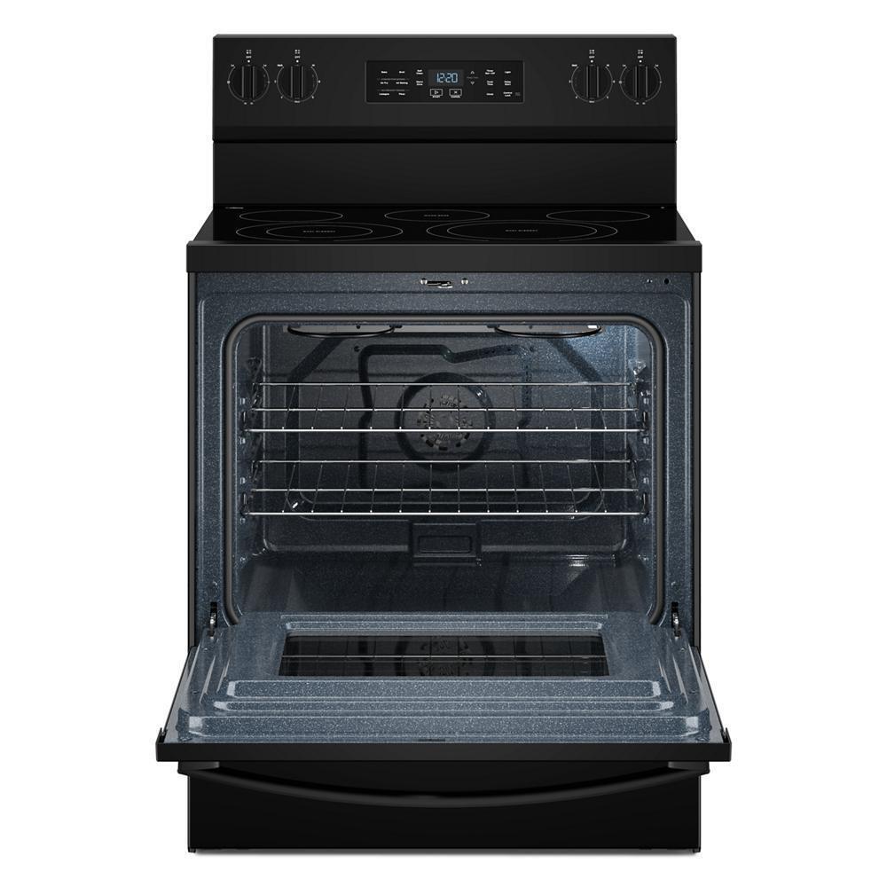 Whirlpool WFES5730SB 30-inch Electric Range with Air Cooking Technology