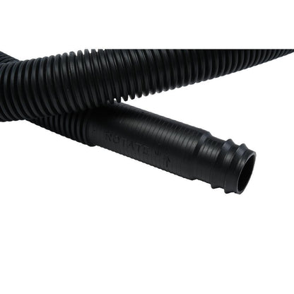 Kitchenaid 285666 8' Black washer drain hose with molded and straight plastic fittings, U-shape rubber nozzle, and spring clamp - 1 pack