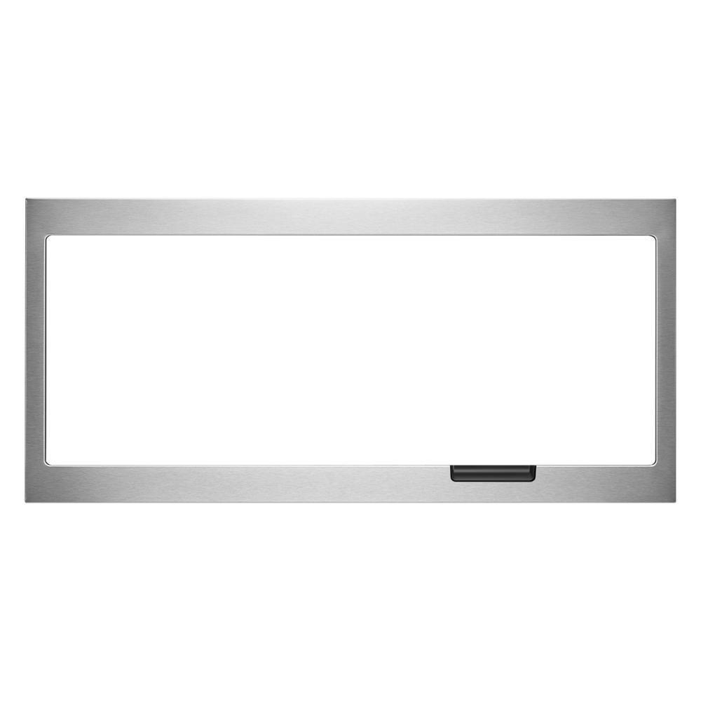 Whirlpool W11451314 Built-In Low Profile Microwave Slim Trim Kit with Pocket Handle, Stainless Steel, fits cut-out height 12"