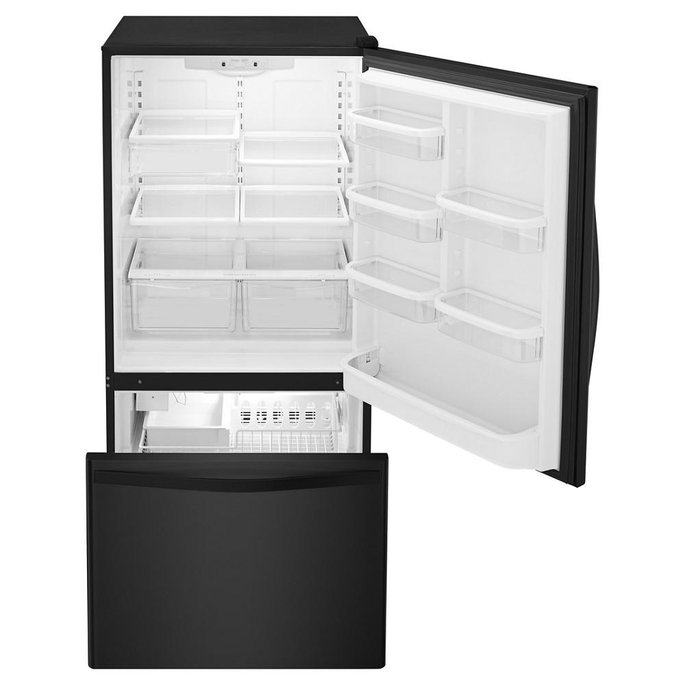 Whirlpool WRB322DMBB 33-inches wide Bottom-Freezer Refrigerator with SpillGuard™ Glass Shelves - 22 cu. ft