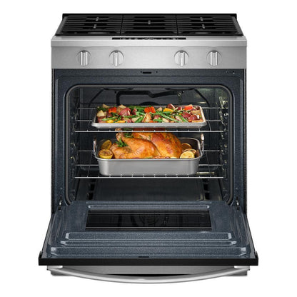 Whirlpool WSGS4530TS 30-inch Gas Smart Range with Air Cooking Technology and Steam Clean
