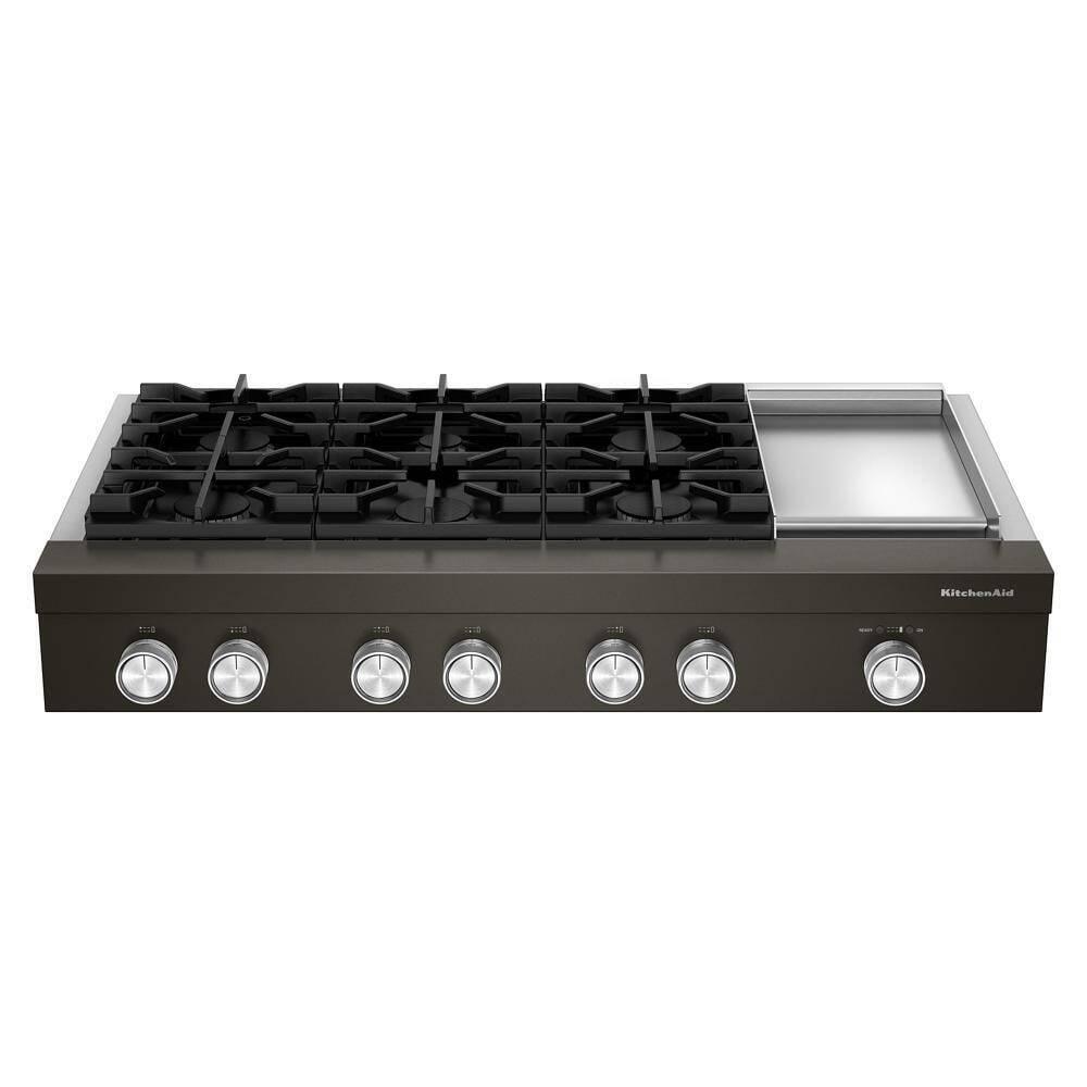 KCGK948TBE KitchenAid® 48-inch 6-Burner Gas Commercial-Style Rangetop with Griddle