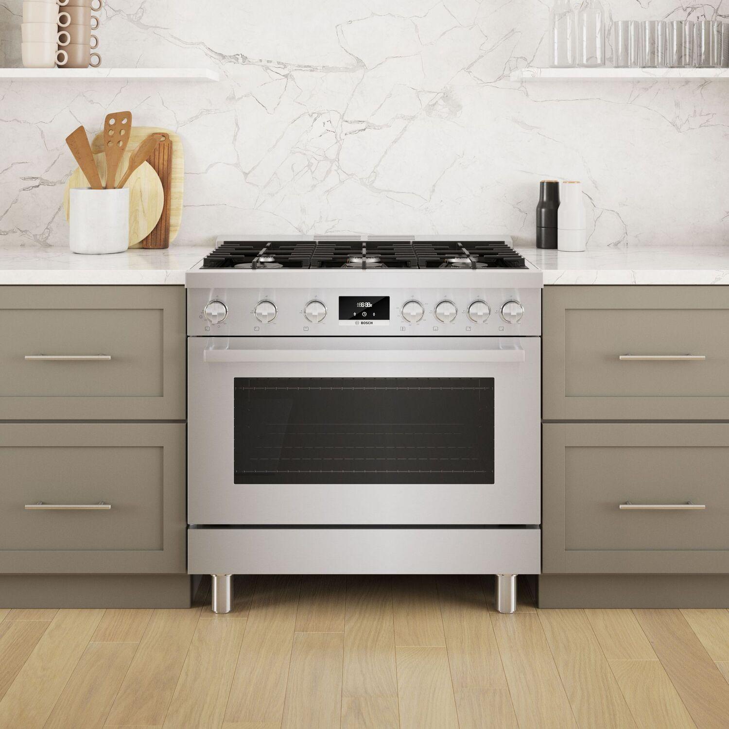 Bosch HDS8655U 800 Series Dual Fuel Freestanding Range 36" Stainless Steel