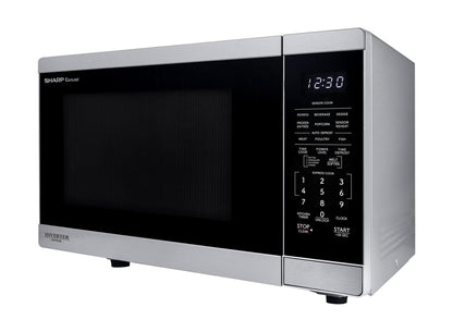 SMC1465KM Sharp 1.4 cu. ft. 1100W Stainless Steel Countertop Microwave Oven with Inverter Technology
