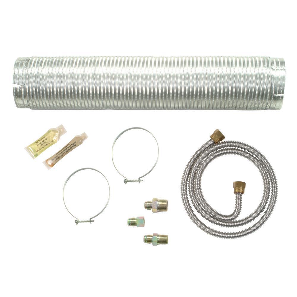 Kitchenaid 4396652RB 4' Gas Dryer Installation Kit with 8' metal vent and 2 clamps