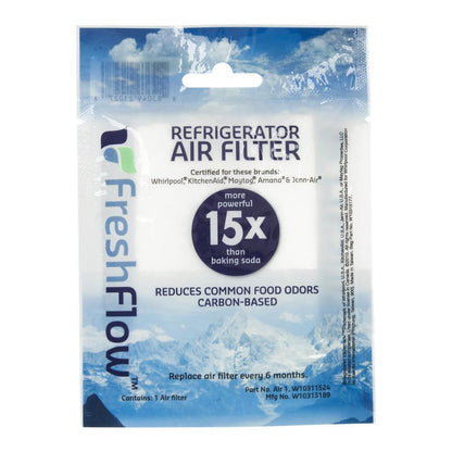 Kitchenaid W10311524 Freshflow Air Filter Cartridge for Refrigerators - 15X More Powerful than Baking Soda at Reducing Common Food Odors