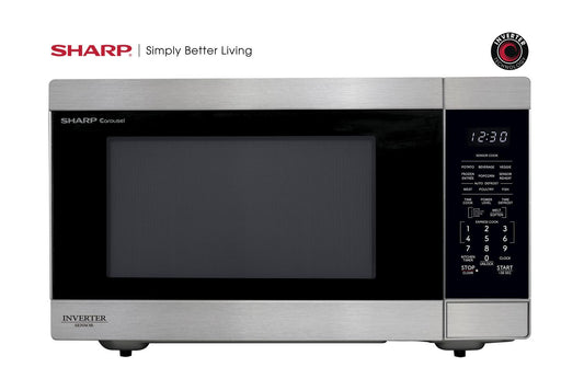 SMC2266KS Sharp 2.2 cu. ft. 1200W Stainless Steel Countertop Microwave Oven with Inverter Technology