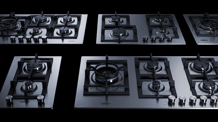 Summit GCJ4SSLP 24" Wide 4-burner Propane Gas Cooktop In Stainless Steel