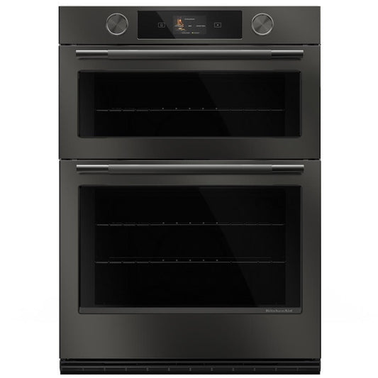 Kitchenaid KOEC930SBE 30-inch Smart Electric Combo Wall Oven with Intelligent Cooking Camera - Black Ore