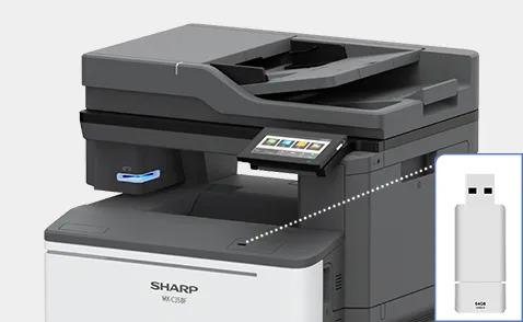 Sharp MXC358F MX-C358F Desktop color document system Prints up to 35 pages per minute , copy, scan, fax Maximum paper capacity of 2,001 sheets Exceptional Image Quality with 600 x 600 dpi print resolution
