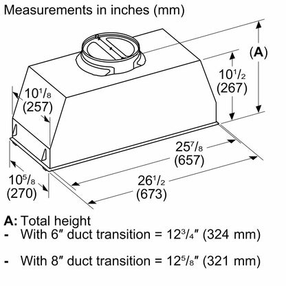 Bosch HUI30253UC 300 Series, canopy cooker hood, Stainless steel