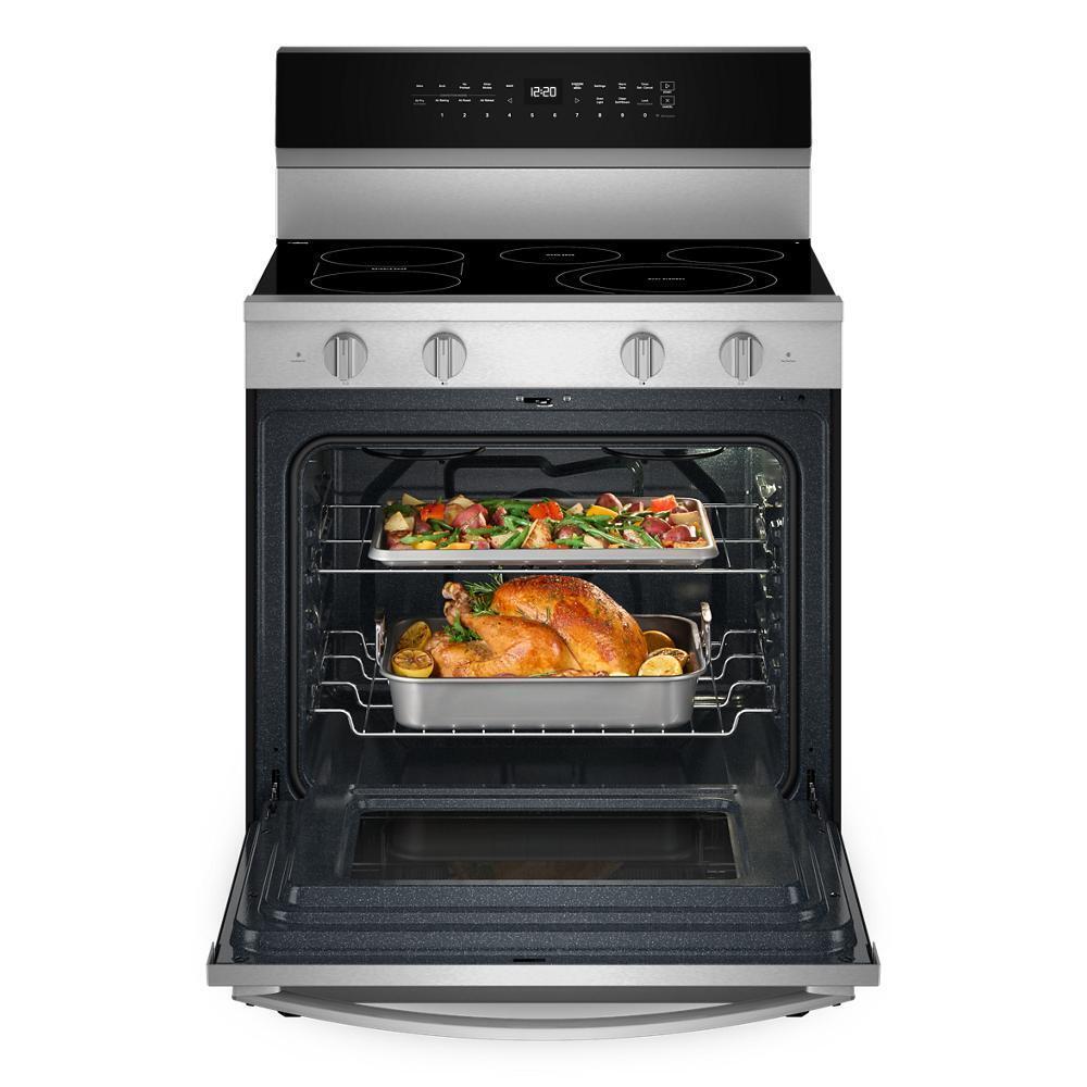 Whirlpool WFES7530RZ 30-inch Smart Electric Smart Range with Air Cooking Technology, No Preheat Air Fry, High Speed Preheat Oven, WipeClean™ Coating, and Steam/Self Clean