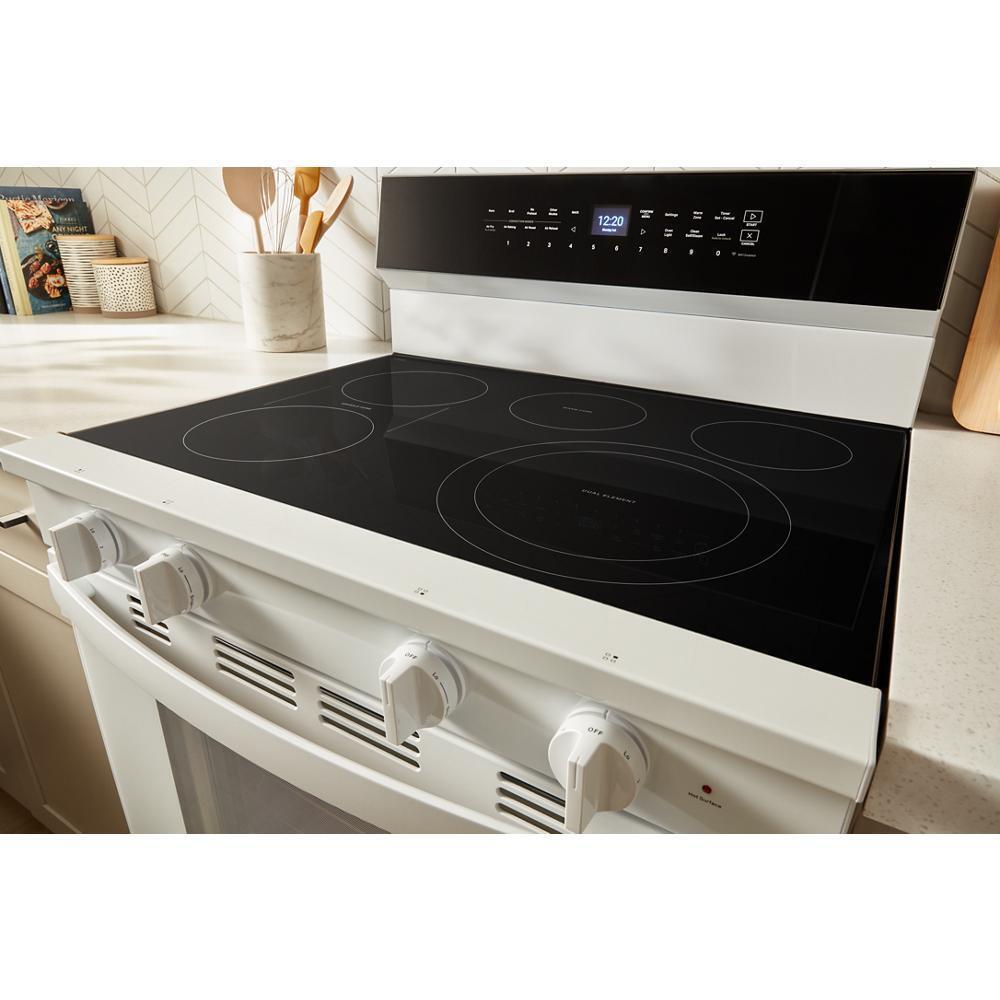 Whirlpool WFES7530RW 30-inch Electric Smart Range with Air Cooking Technology, No Preheat Air Fry, High Speed Preheat Oven, WipeClean™ Coating, and Steam/Self Clean