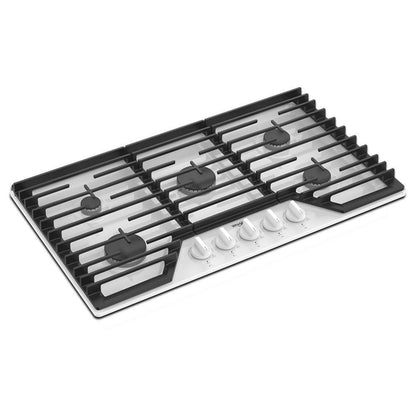 Whirlpool WCGK5036PW 36-inch Gas Cooktop with EZ-2-Lift™ Hinged Cast-Iron Grates