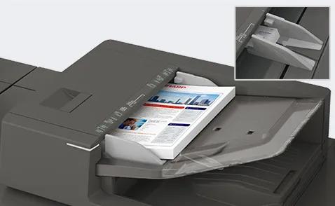 Sharp MXM1056 MX-M1056 Monochrome Networked Digital Multifunction Printer Prints up to 105 pages per minute , copy, scan, fax Maximum paper capacity of 13,500 sheets Exceptional Image Quality with 1200 x 1200 dpi print resolution