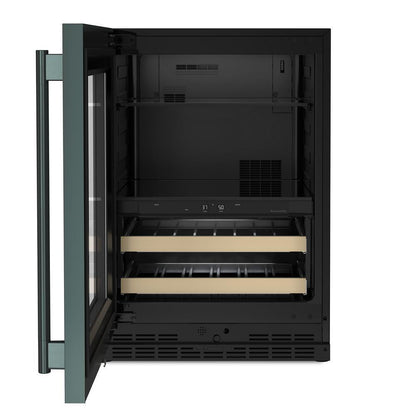 Kitchenaid KUBL524SJP 24" Beverage Center with Glass Door and Wood-Front Racks