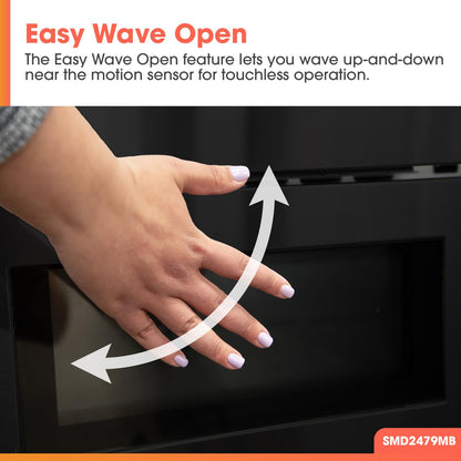 SMD2479MB Sharp 24 in. 1.2 cu. ft. Deco Series Built-In Smart Microwave Drawer™ Oven with Easy Wave Open in Black